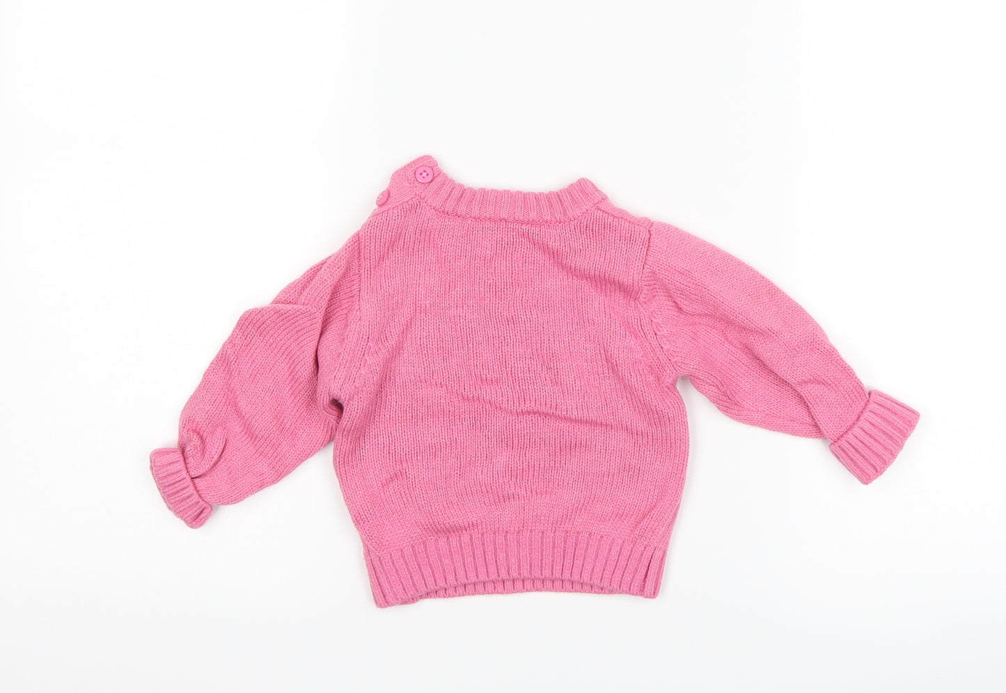 Studio Girls Pink   Pullover Jumper Size 6-9 Months  - christmas bear