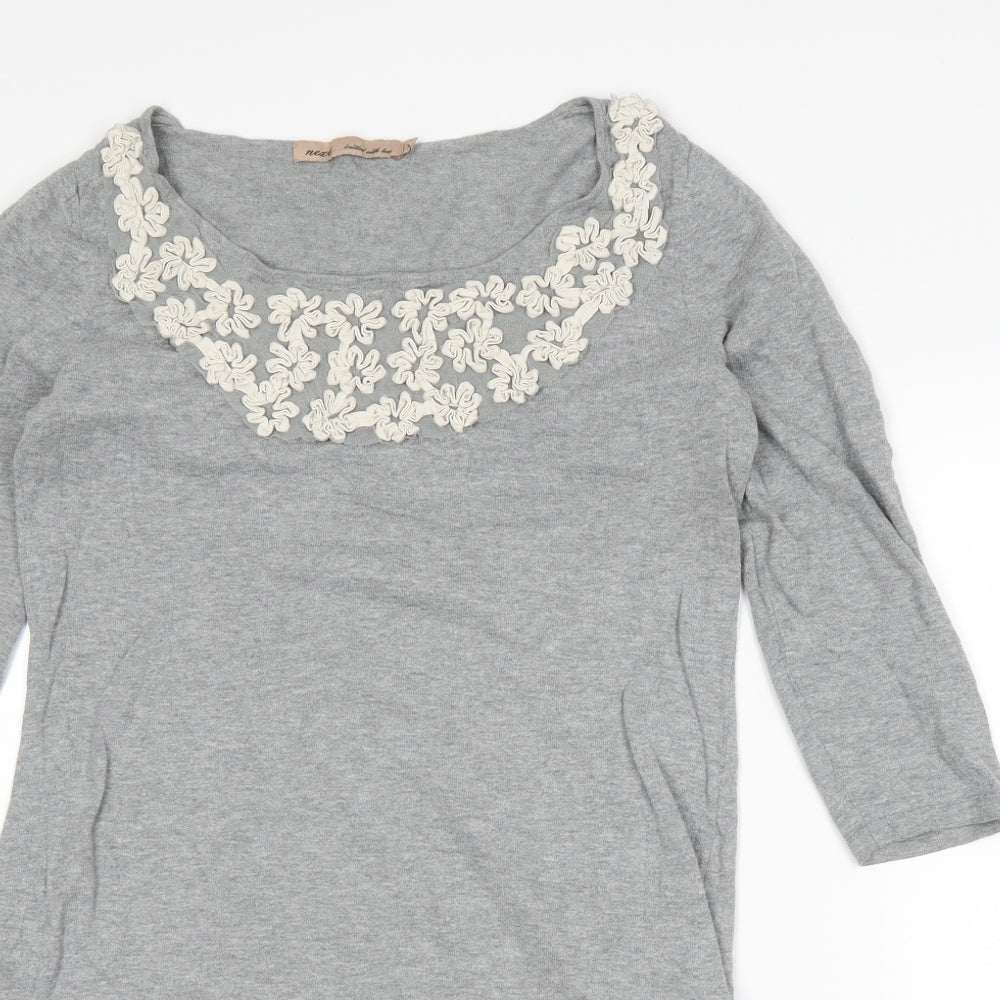 NEXT Womens Grey Floral  Bodycon  Size 12