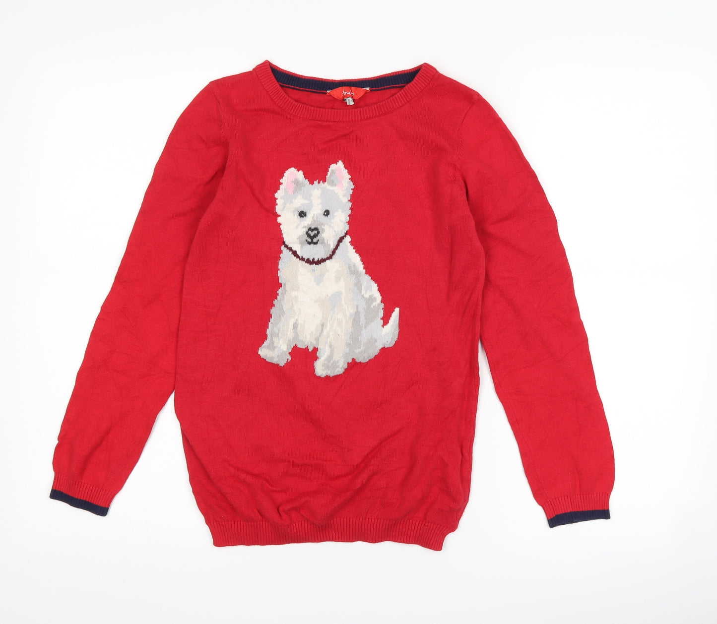 Joules Girls Red   Pullover Jumper Size 11-12 Years  - Dog