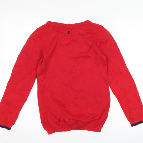 Joules Girls Red   Pullover Jumper Size 11-12 Years  - Dog