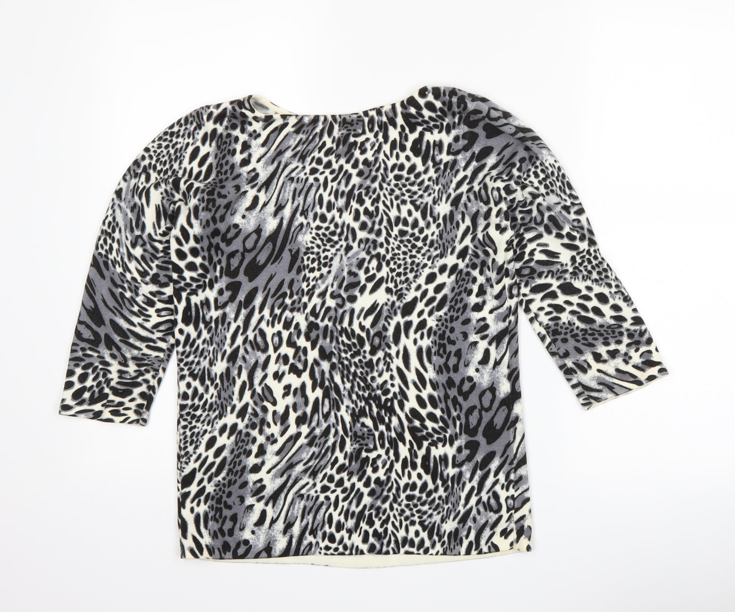 BHS Womens Grey Animal Print  Pullover Jumper Size 8
