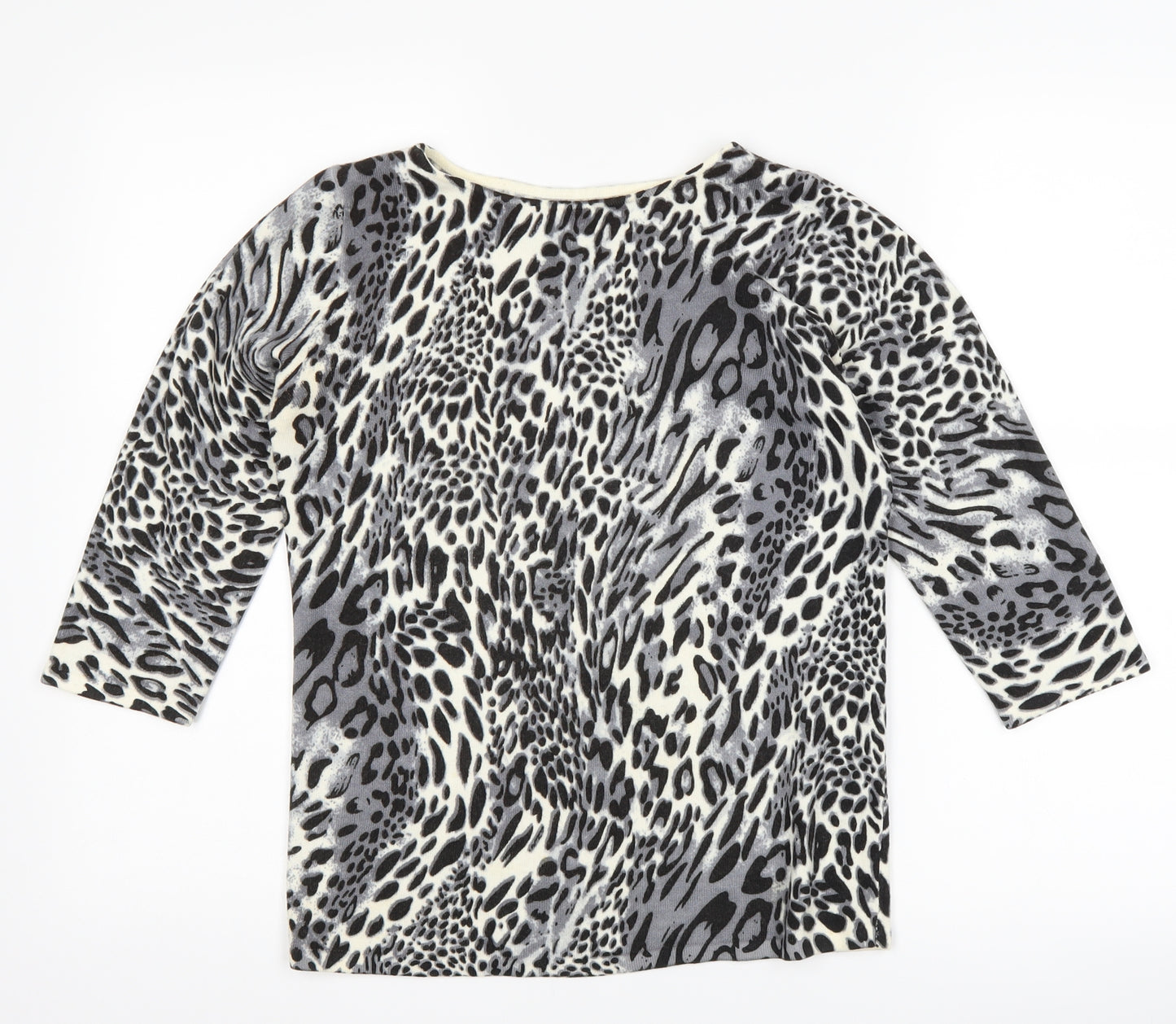 BHS Womens Grey Animal Print  Pullover Jumper Size 8