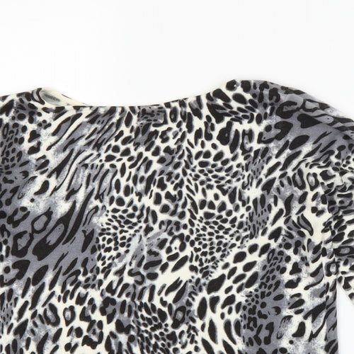 BHS Womens Grey Animal Print  Pullover Jumper Size 8