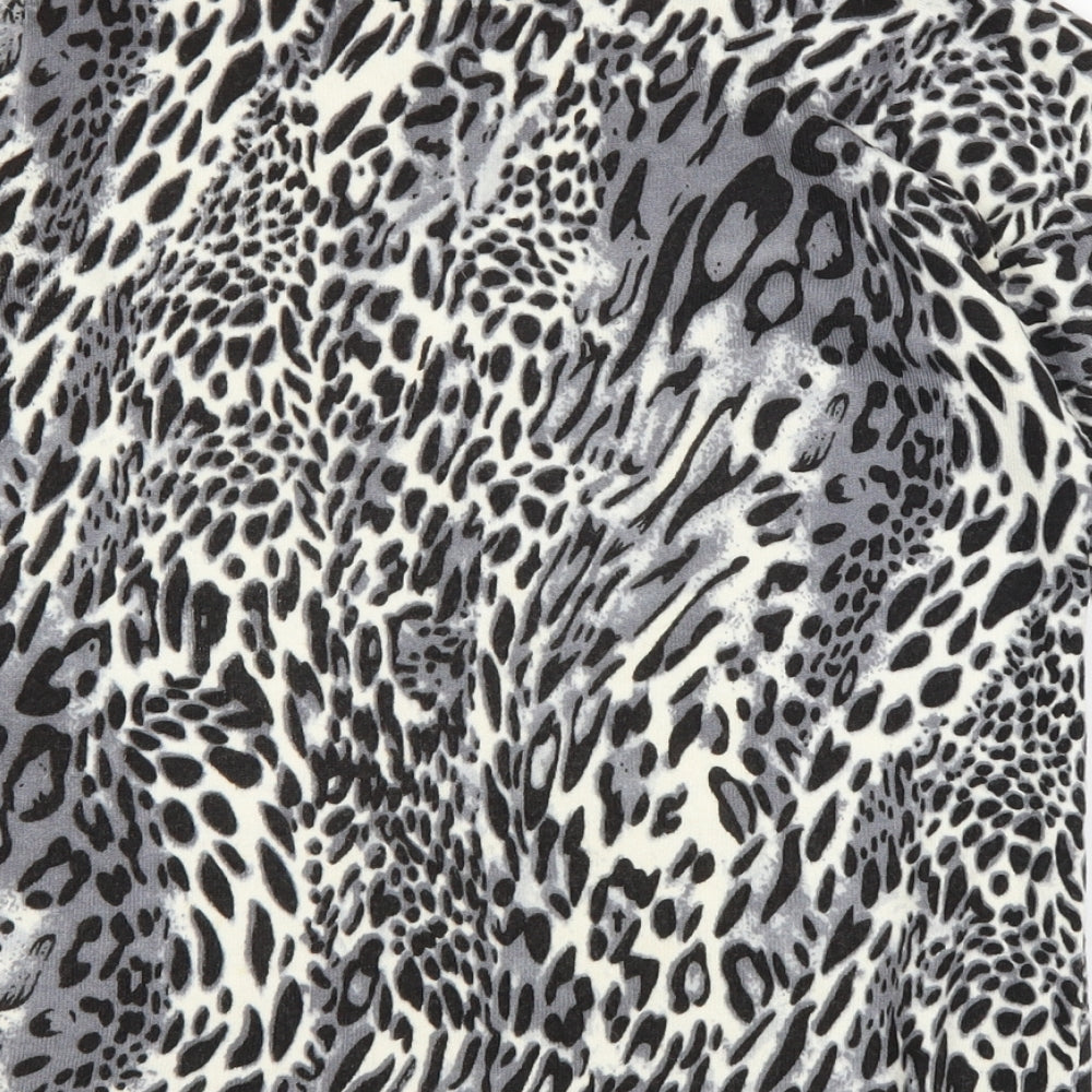 BHS Womens Grey Animal Print  Pullover Jumper Size 8