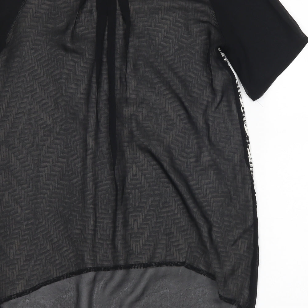 George Womens Black Geometric  Basic T-Shirt Size 8