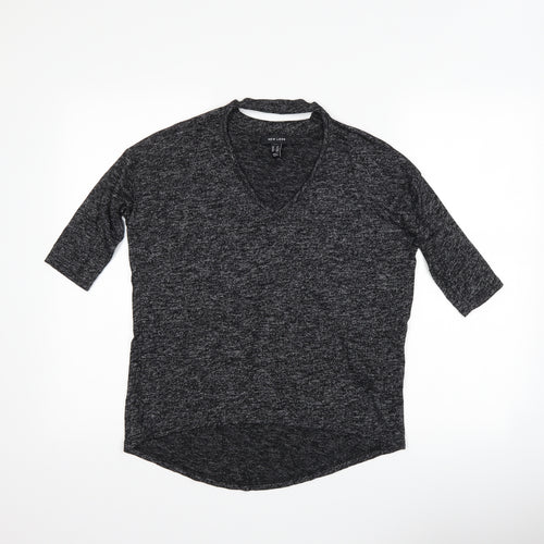 New Look Womens Black   Basic T-Shirt Size XS  - Cut Out Neckline
