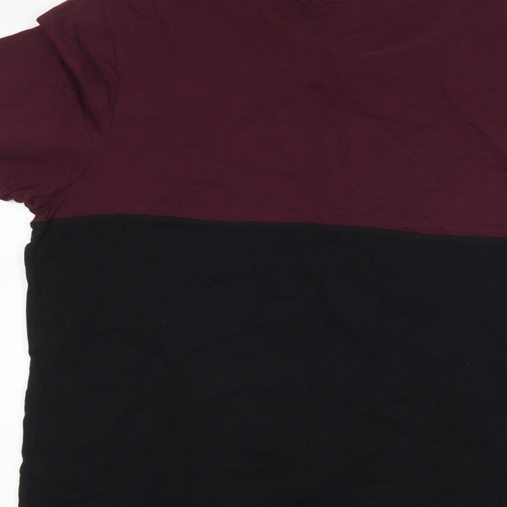 New Look Mens Black Striped   T-Shirt Size L