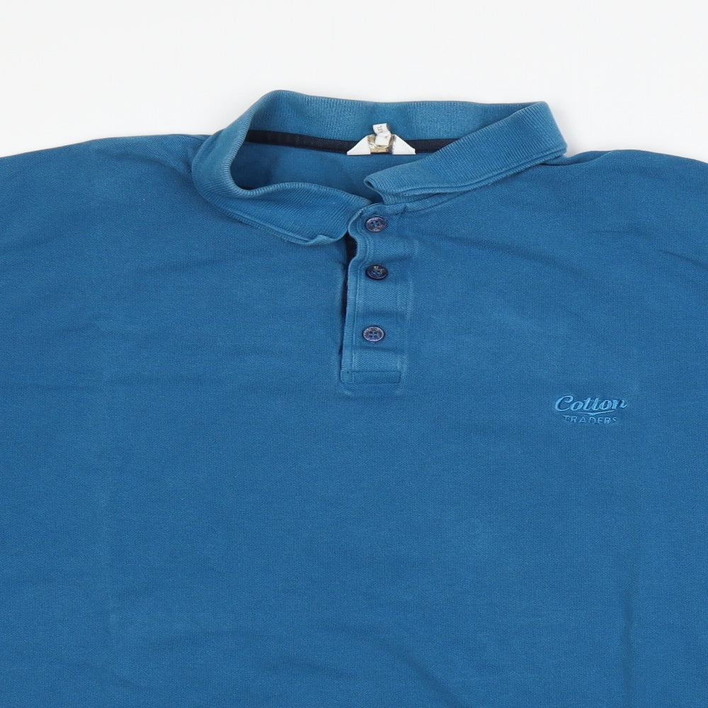 Cotton Traders Mens Blue    Polo Size 4XL