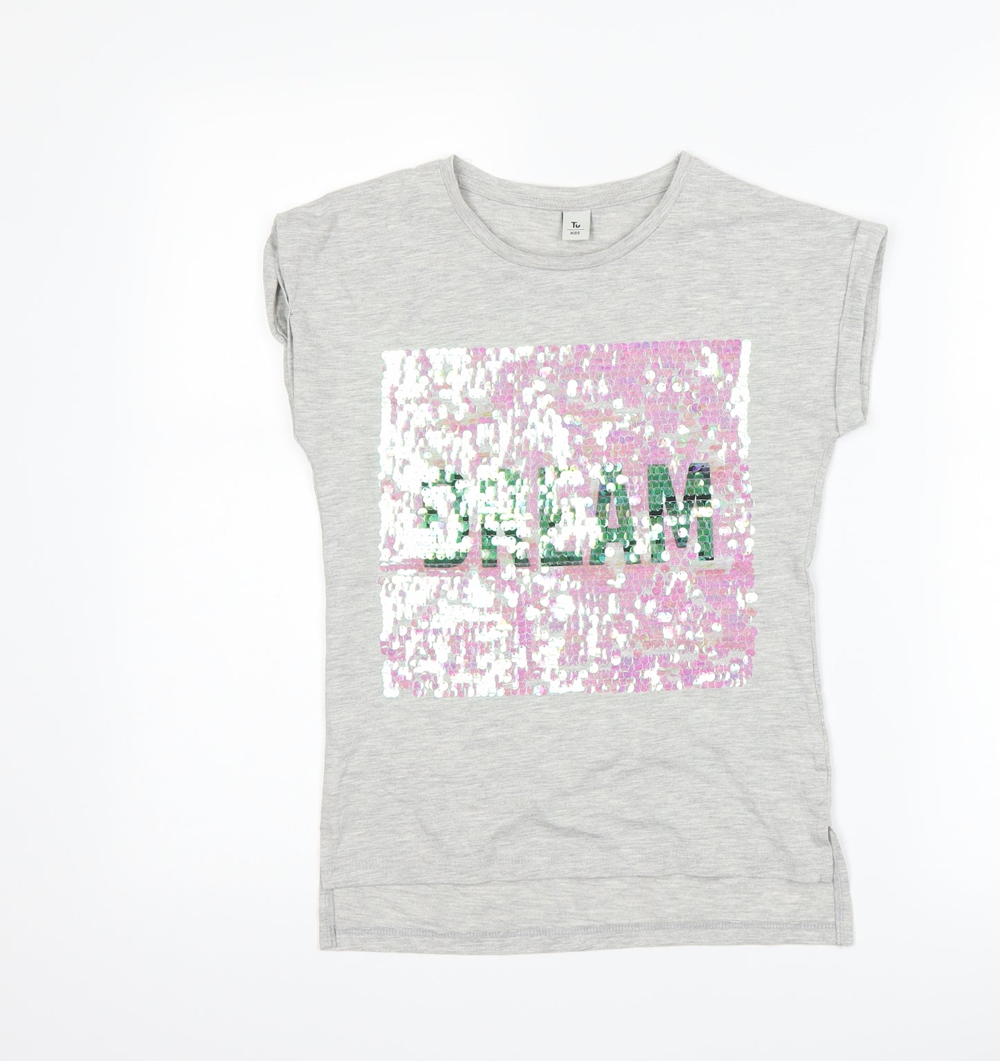 TU Girls Grey   Basic T-Shirt Size 9 Years  - dream