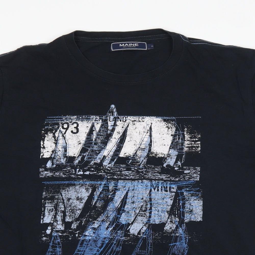 Maine Mens Black    T-Shirt Size M  - Graphic