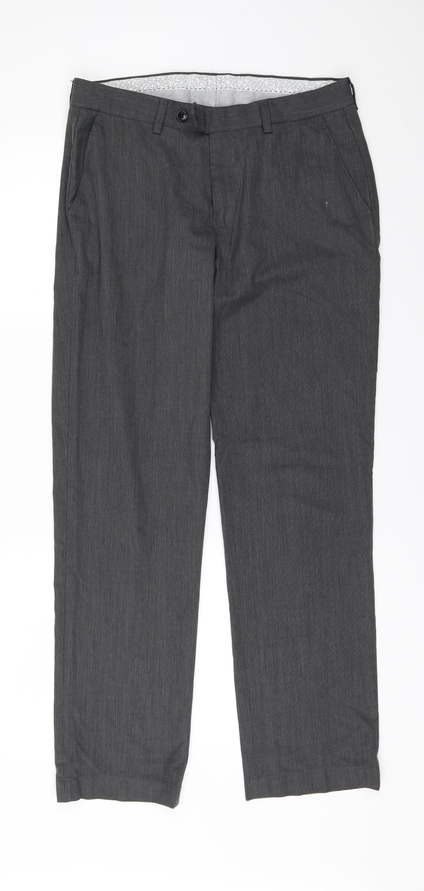 KNIGHTHOOD Mens Grey Striped  Trousers  Size 30 in L30 in
