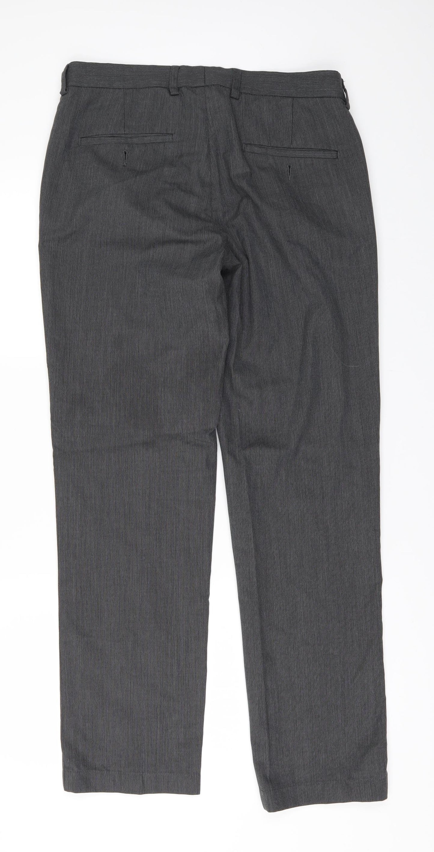 KNIGHTHOOD Mens Grey Striped  Trousers  Size 30 in L30 in