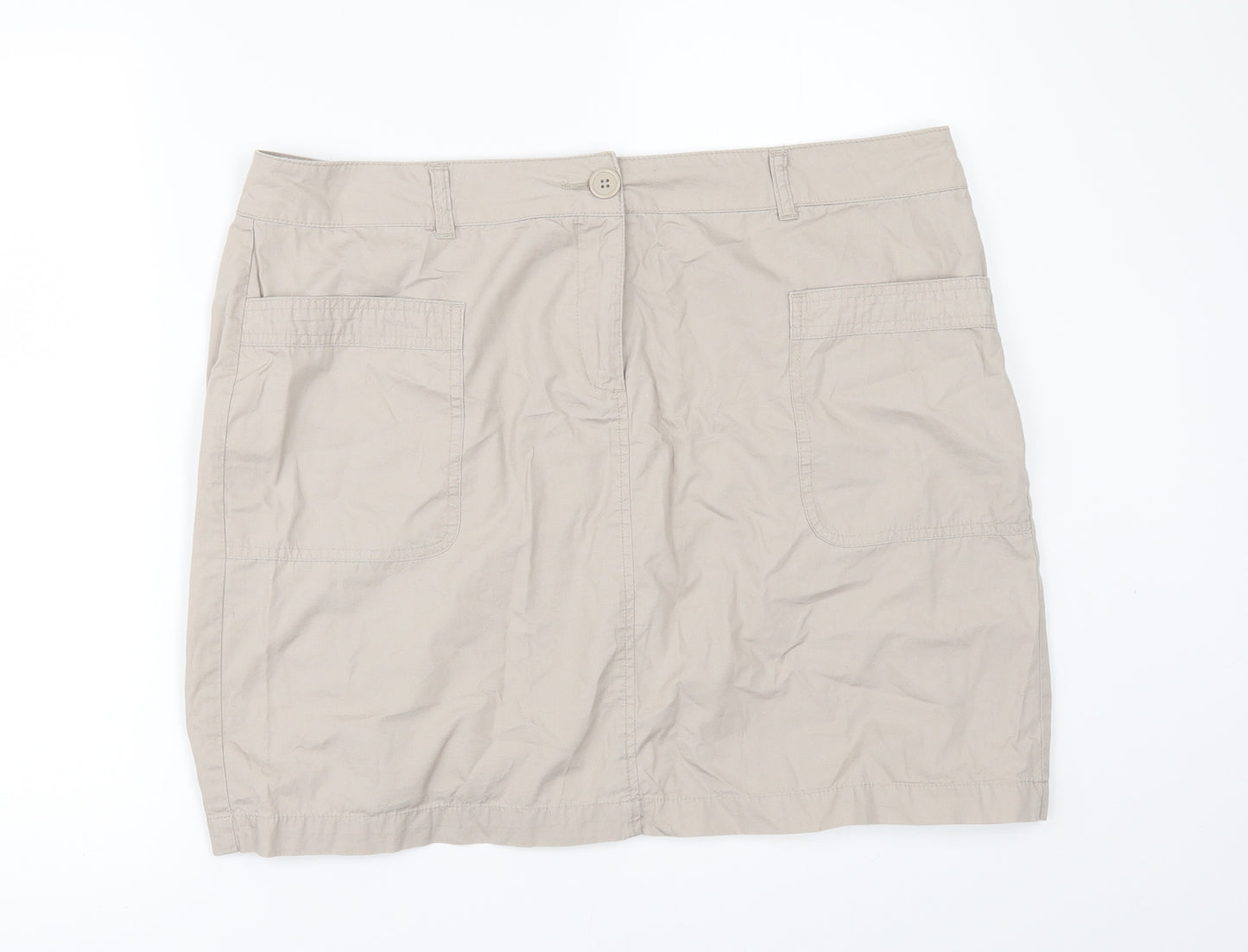 Dorothy Perkins Womens Beige   Mini Skirt Size 16