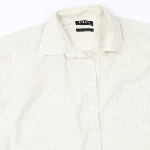 Debenhams Mens Beige Check   Dress Shirt Size 18.5
