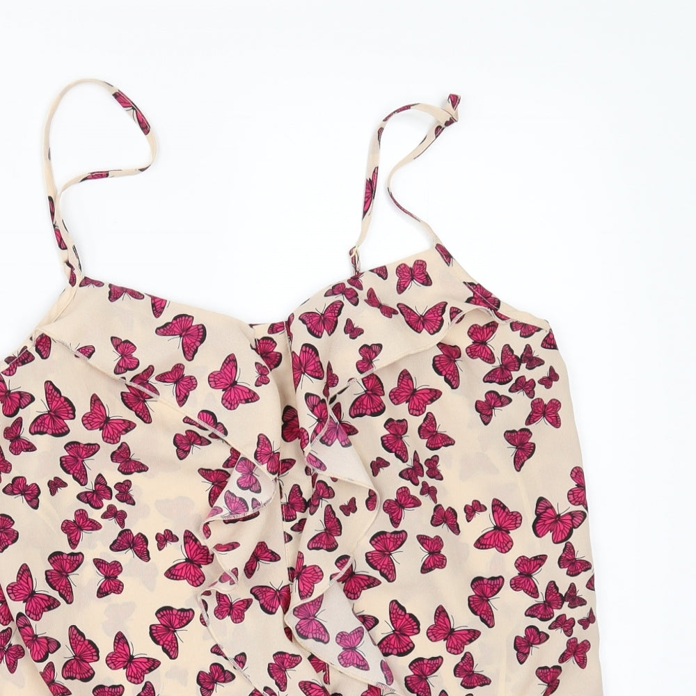 Oasis Womens Beige Geometric  Camisole Blouse Size 10