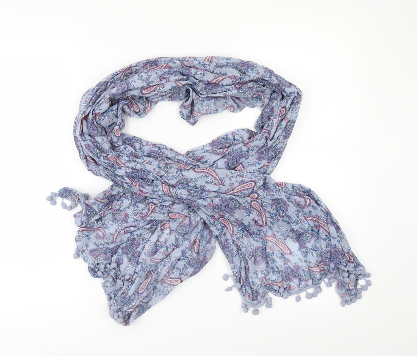 Preworn Womens Blue Geometric   Scarf