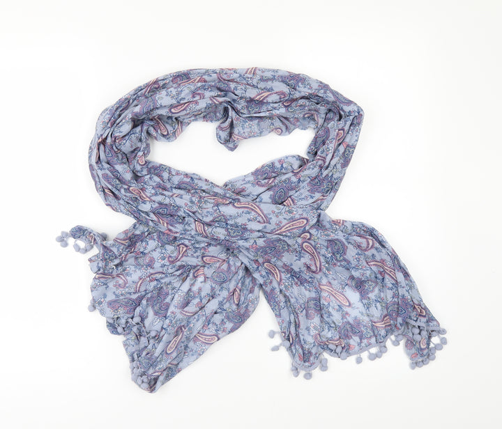 Preworn Womens Blue Geometric   Scarf