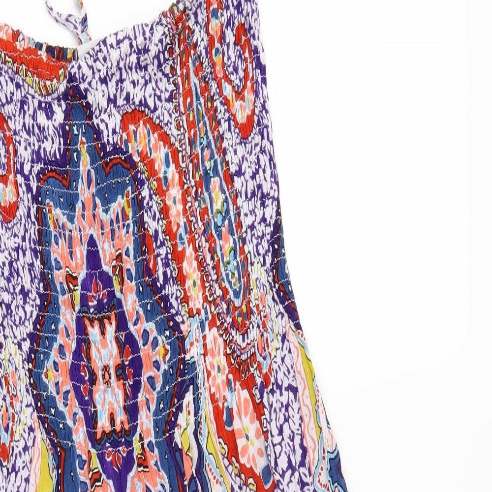 mitzy Womens Multicoloured Geometric  Mini  Size M  - sun dress