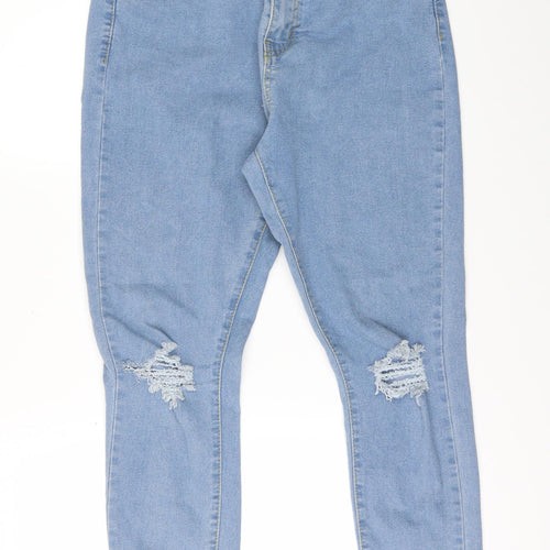 I SAW IT FIRST Womens Black  Denim Cropped Jeans Size 12 L27 in - Frayed Hem