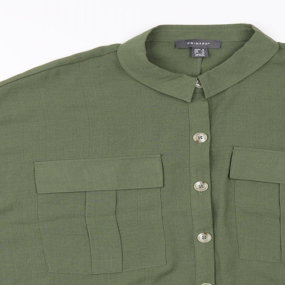 Primark Womens Green   Tunic Button-Up Size 16