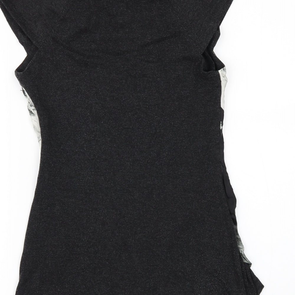 Karen Millen Womens Grey Geometric  Tunic Polo Size 8