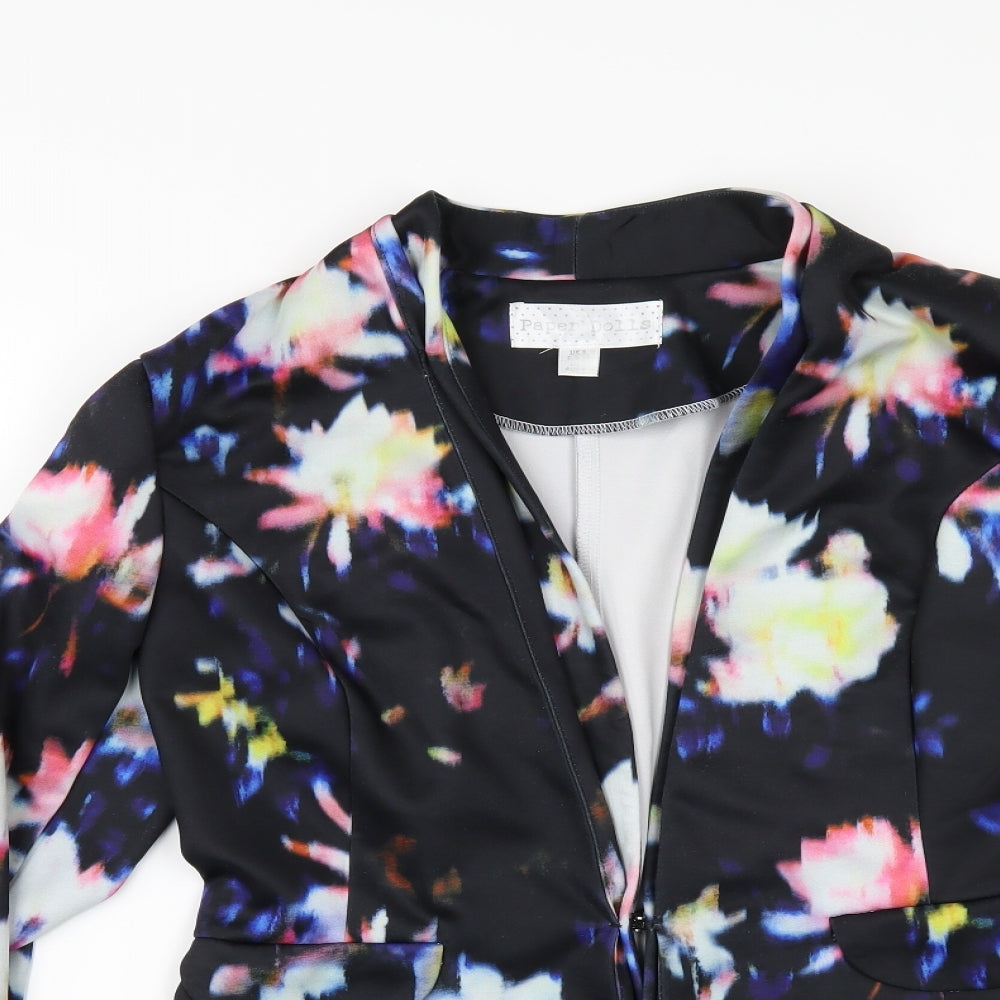 Paper Dolls Womens Black Floral  Jacket  Size 8