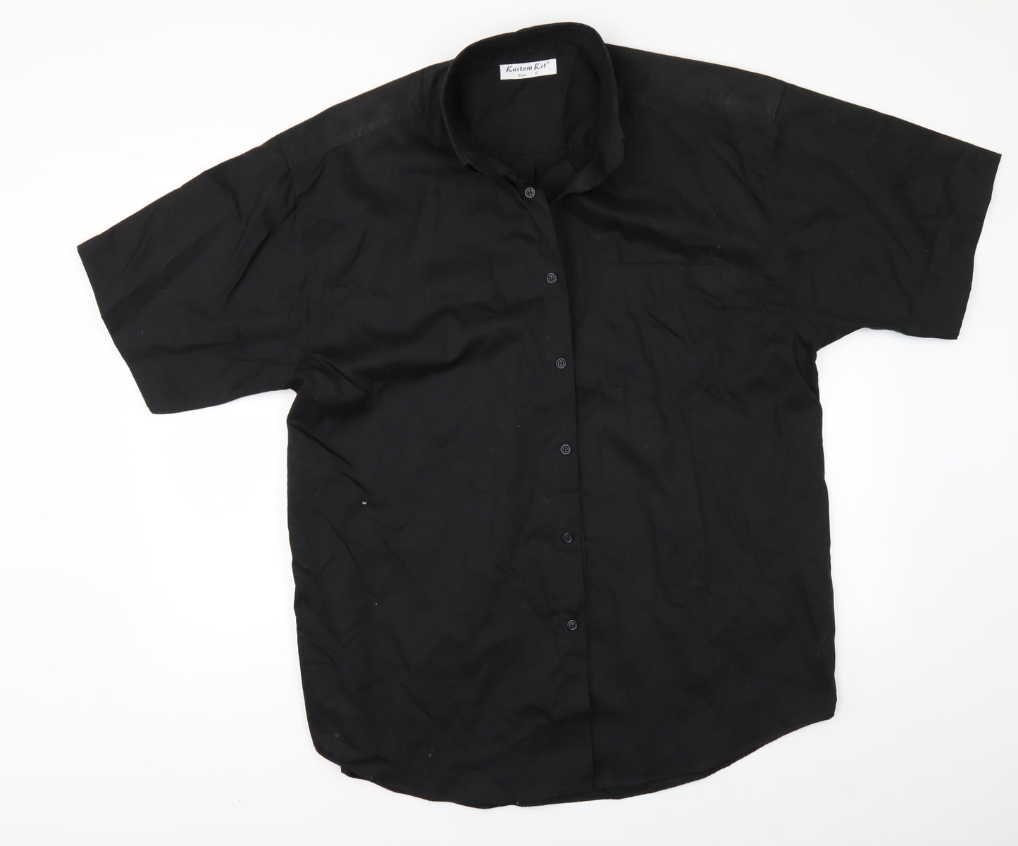 Kustom Kit Mens Black    Button-Up Size 16