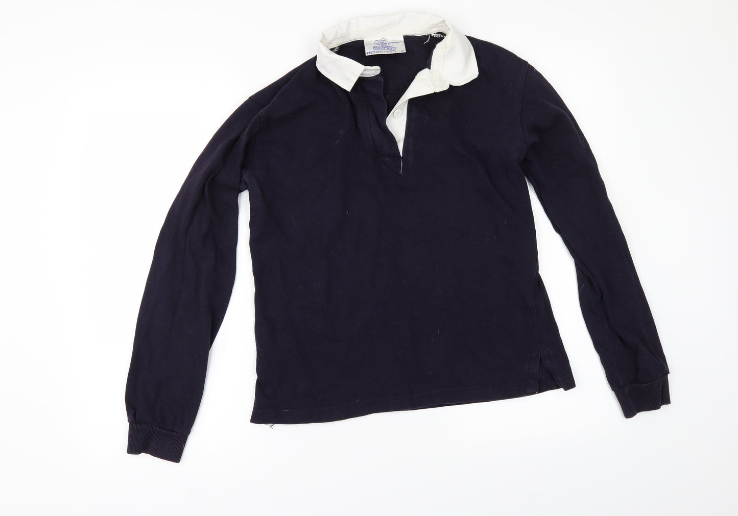 Front Row Womens Blue   Basic Polo Size M  - HORSES FOREVER BOYS WHATEVER