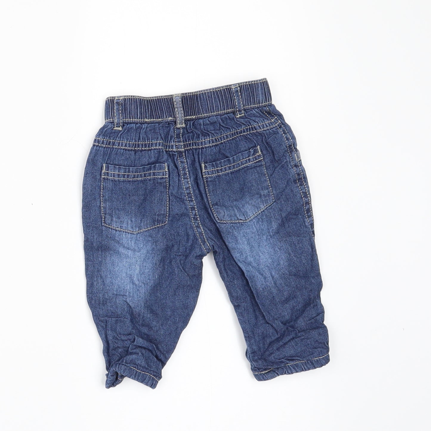 George Boys Black  Denim Jogger Trousers Size 0-3 Months