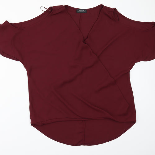 Papaya Womens Red   Tunic Blouse Size 10  - COLD SHOULDER