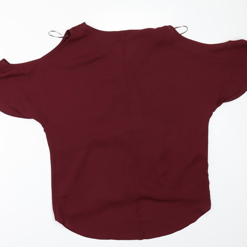 Papaya Womens Red   Tunic Blouse Size 10  - COLD SHOULDER