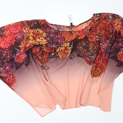 NEXT Womens Orange Floral  Tunic Blouse Size 10