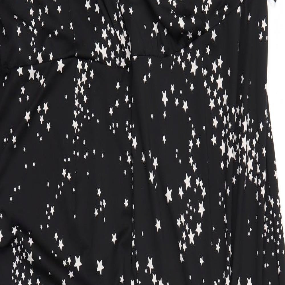 Per Una Womens Black Geometric  Jumpsuit One-Piece Size 16