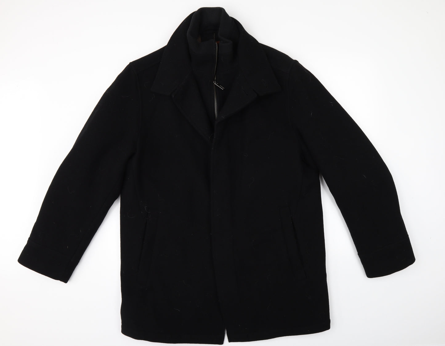 Marks and Spencer Mens Black   Overcoat Coat Size 40