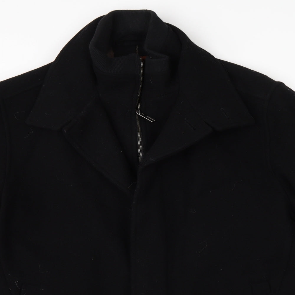 Marks and Spencer Mens Black   Overcoat Coat Size 40
