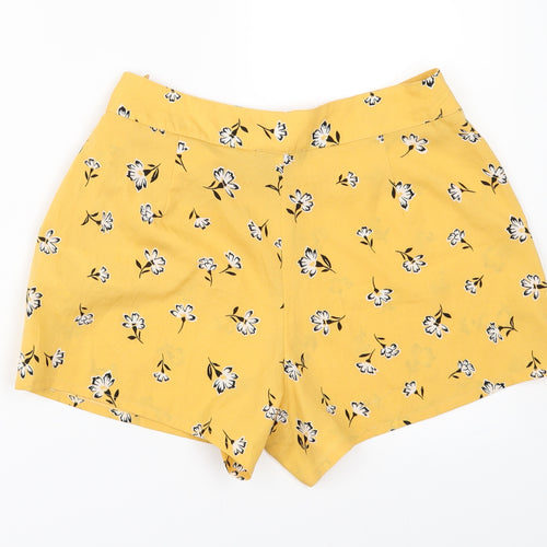New Look Girls Yellow Floral  Paperbag Shorts Size 13 Years