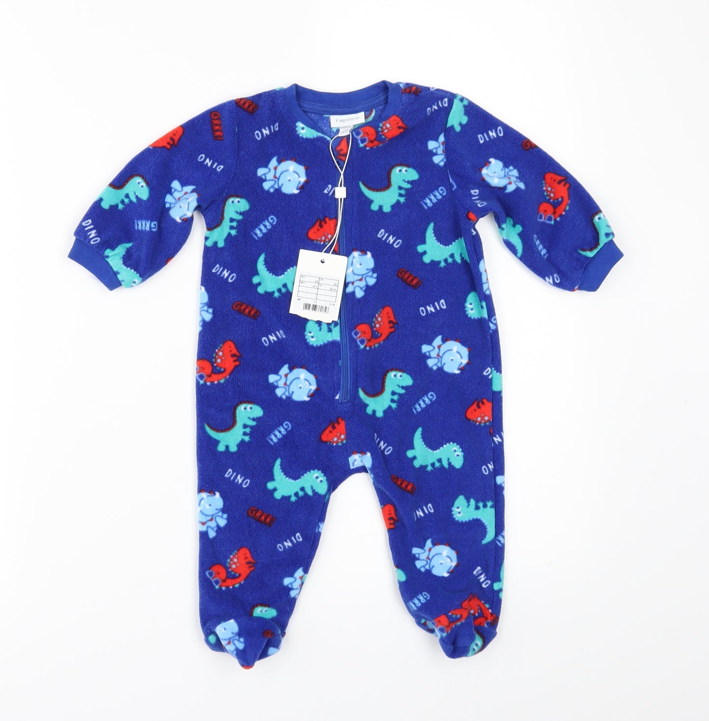Fagottino Boys Black Geometric  Kimono One Piece Size 6-9 Months  - dinasours