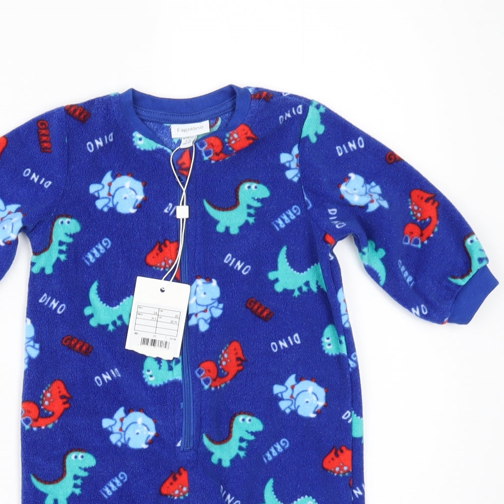 Fagottino Boys Black Geometric  Kimono One Piece Size 6-9 Months  - dinasours