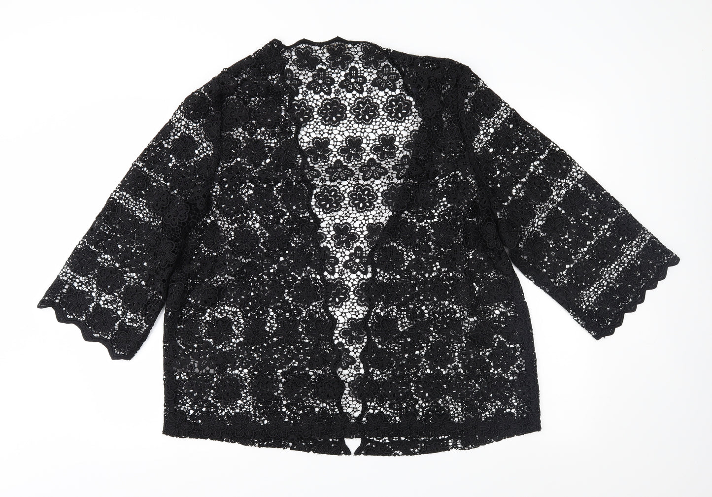 Monsoon Womens Black Floral Lace Basic Blouse Size 18