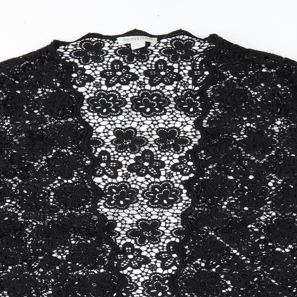 Monsoon Womens Black Floral Lace Basic Blouse Size 18