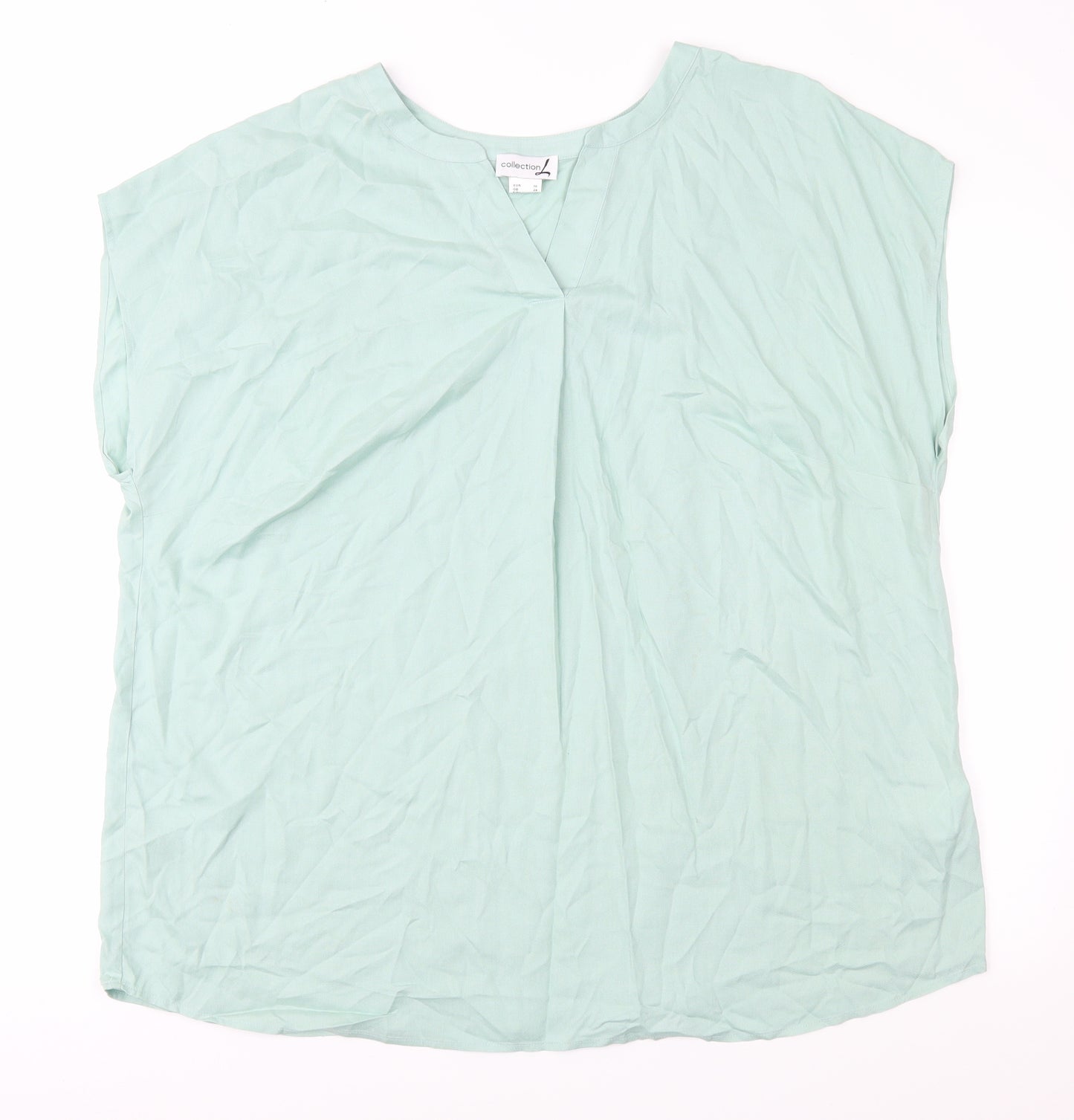 Collection L Womens Green   Basic Blouse Size 24
