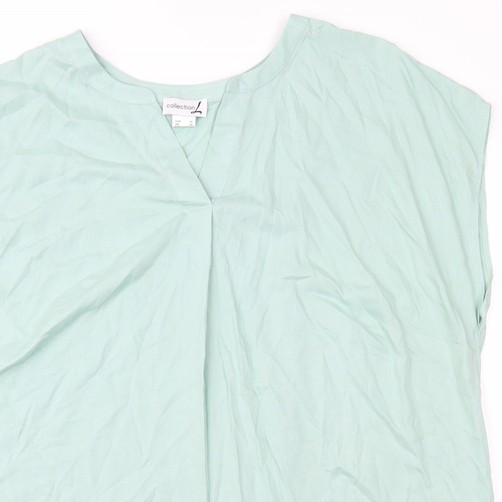 Collection L Womens Green   Basic Blouse Size 24