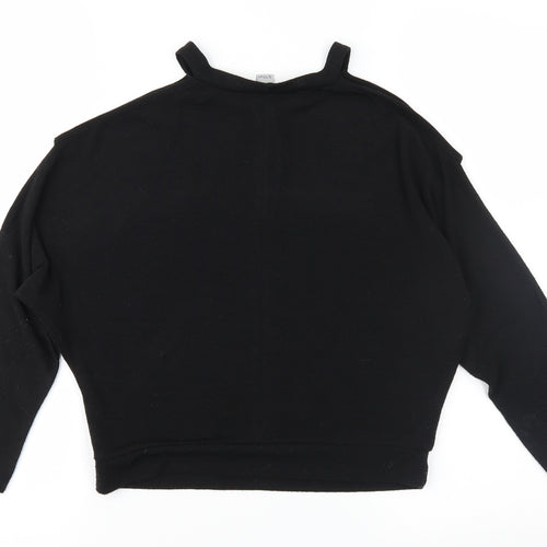 River Island Girls Black  Knit Pullover Jumper Size 9-10 Years