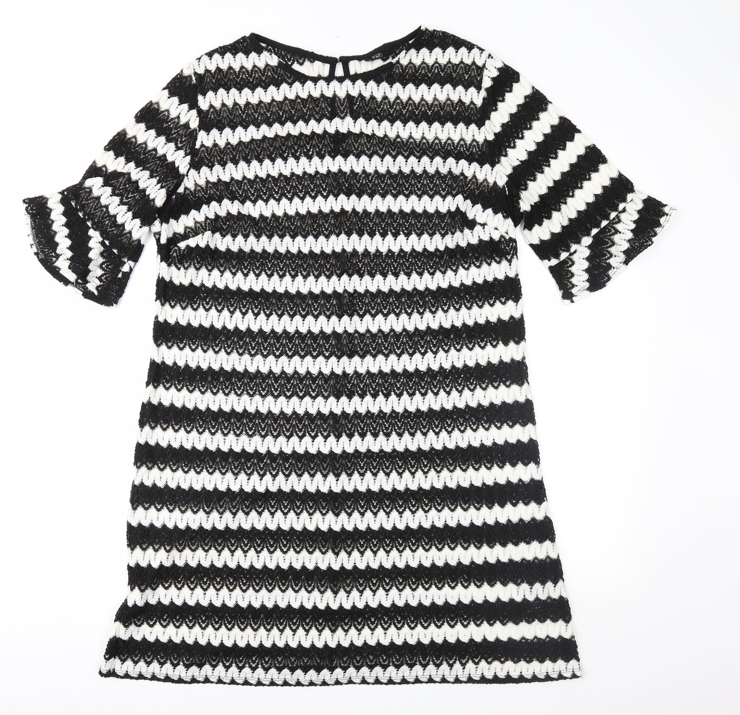 F&F Womens Black Geometric Lace Shift  Size 22