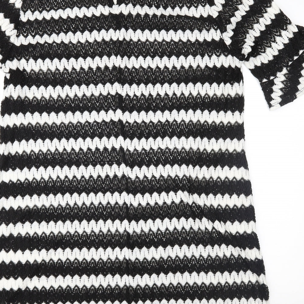 F&F Womens Black Geometric Lace Shift  Size 22