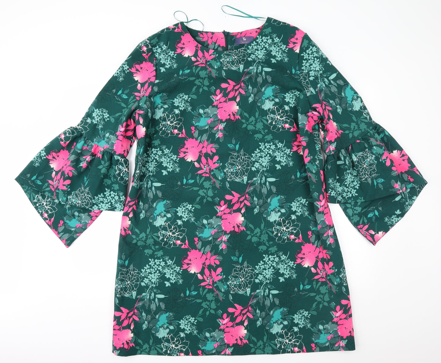 TU Womens Green Geometric  A-Line  Size 20