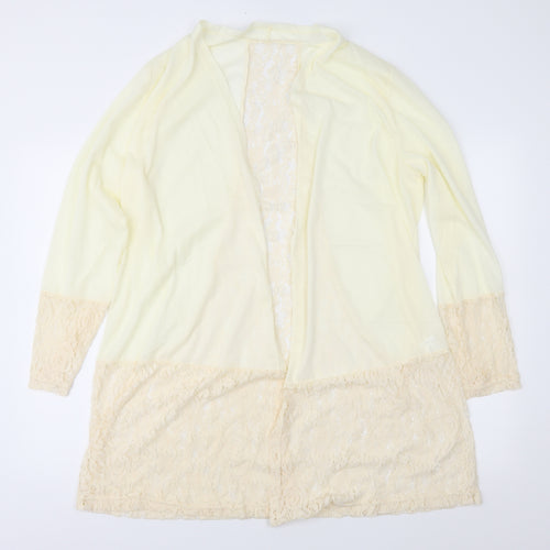 Preworn Womens Ivory  Lace Cardigan Jumper Size 3XL