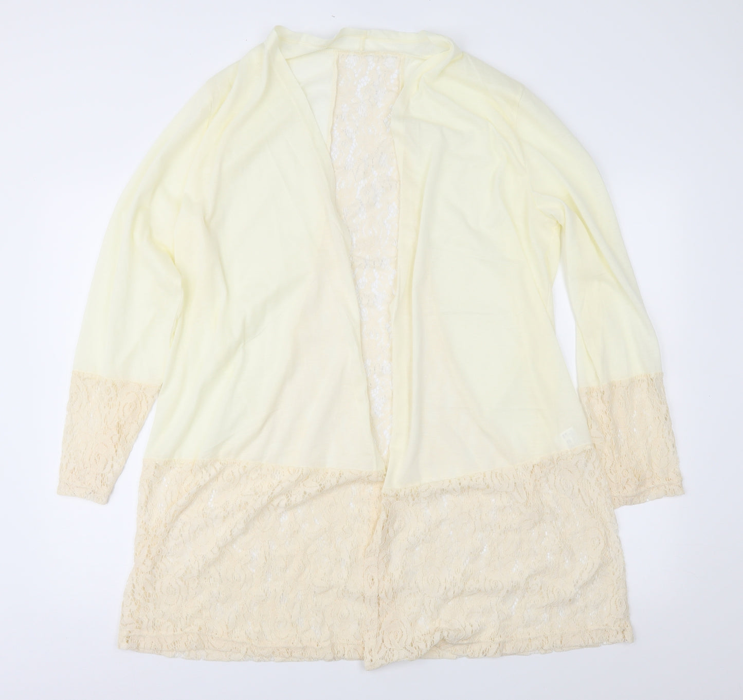 Preworn Womens Ivory  Lace Cardigan Jumper Size 3XL
