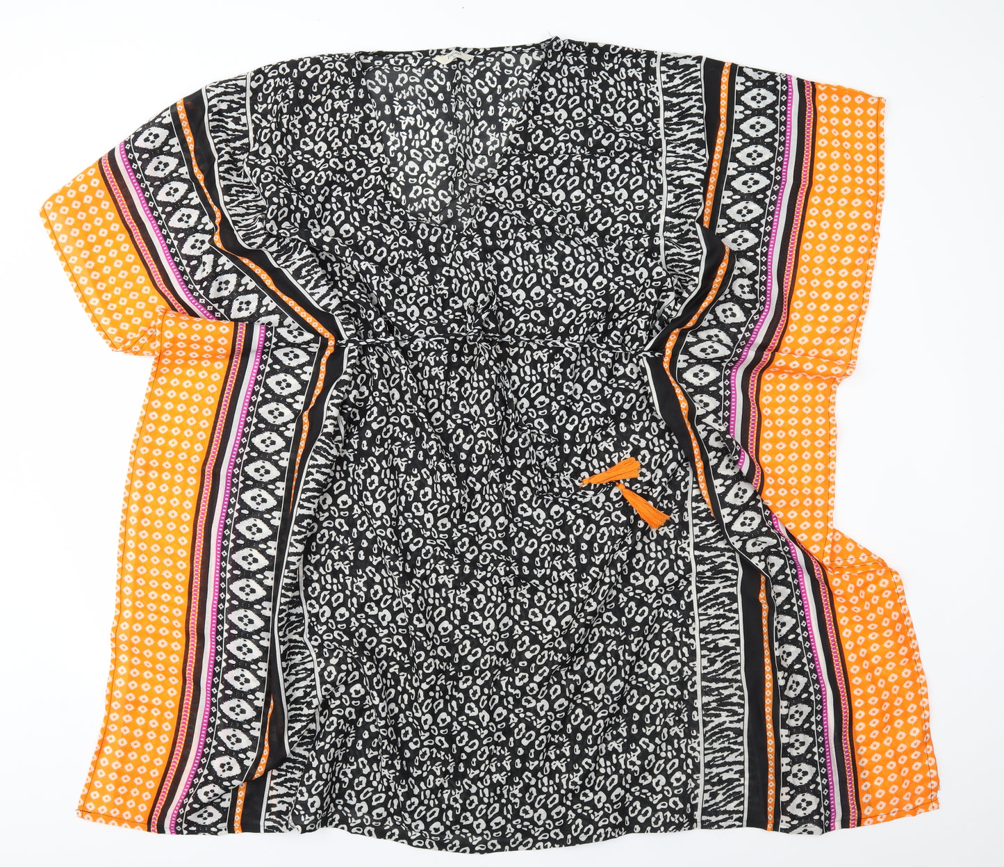 Papaya Womens Black Geometric  Kaftan  Size XL