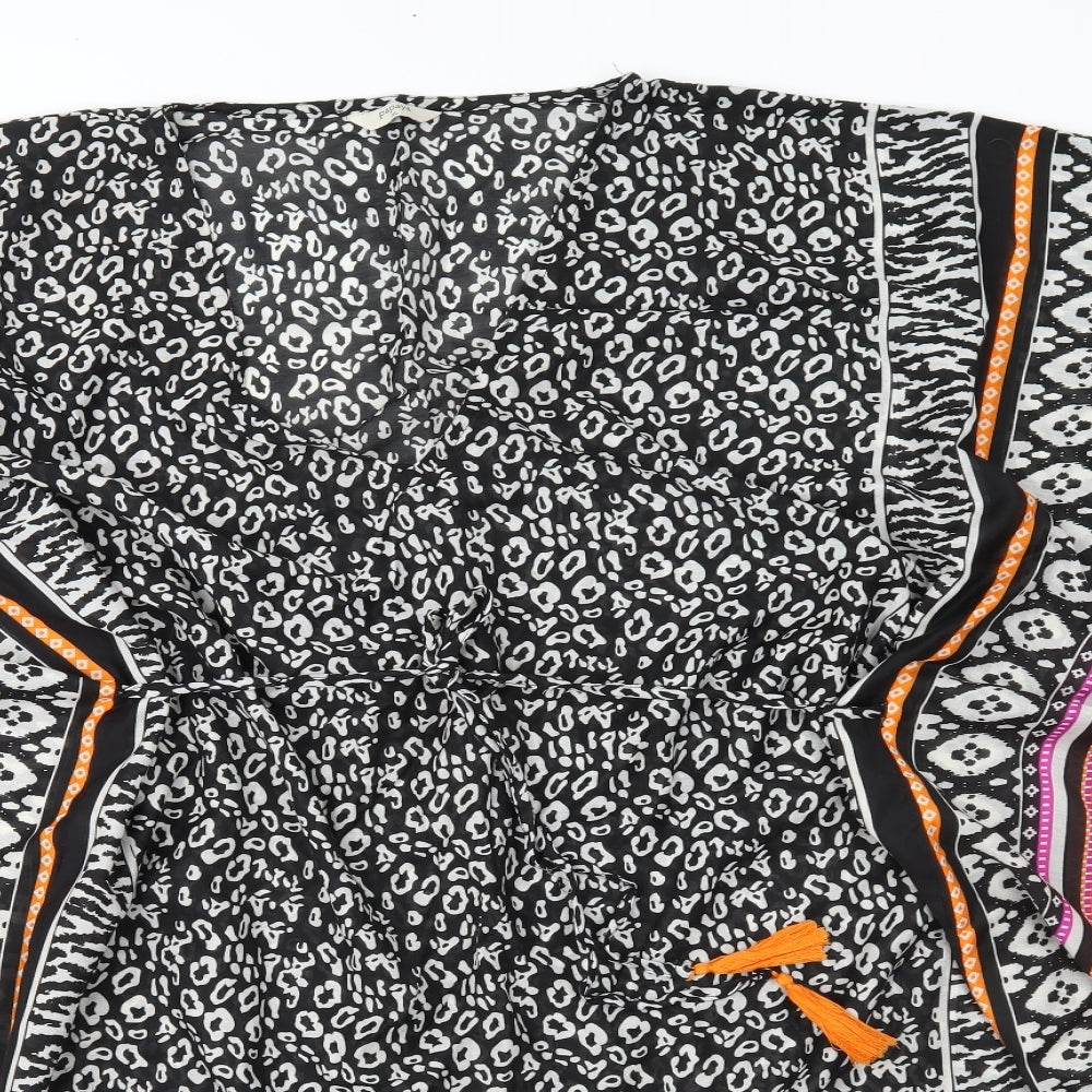 Papaya Womens Black Geometric  Kaftan  Size XL